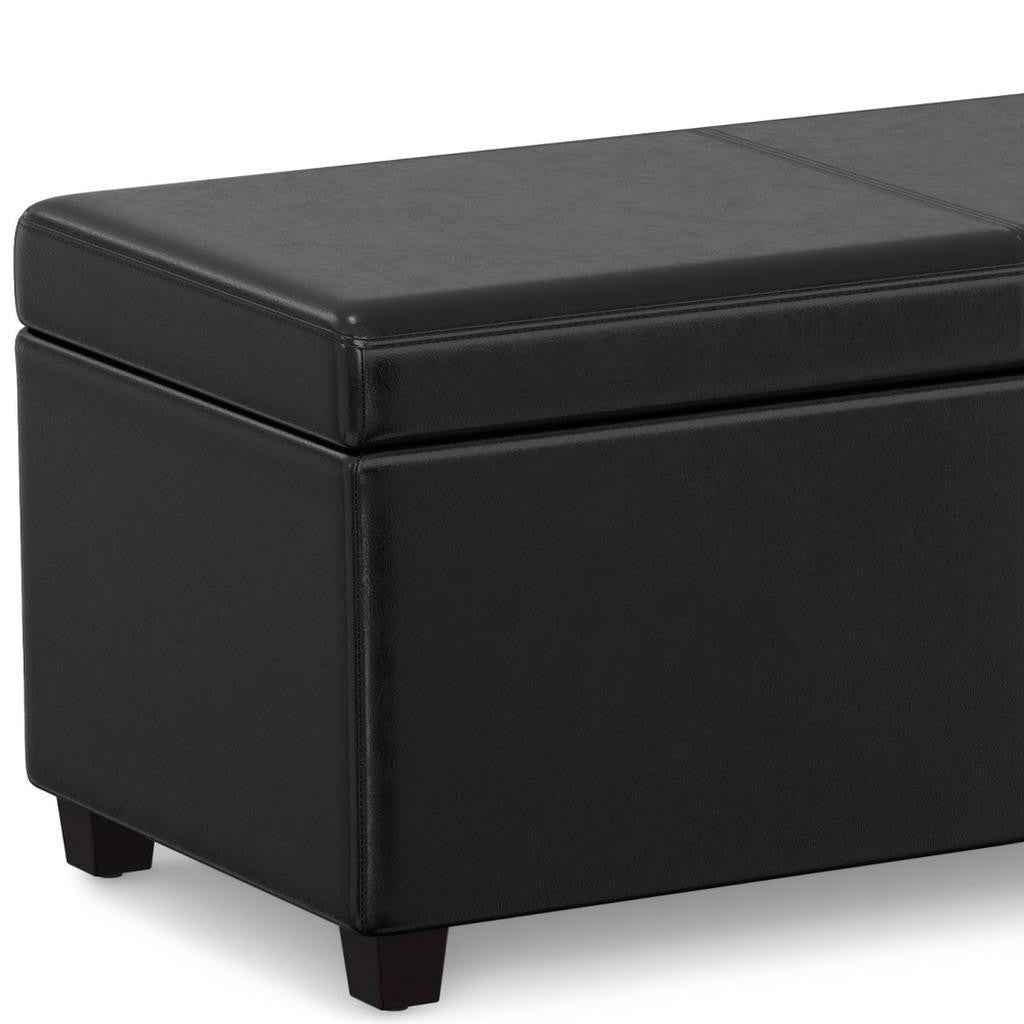 54" Black Upholstery Storage Ottoman