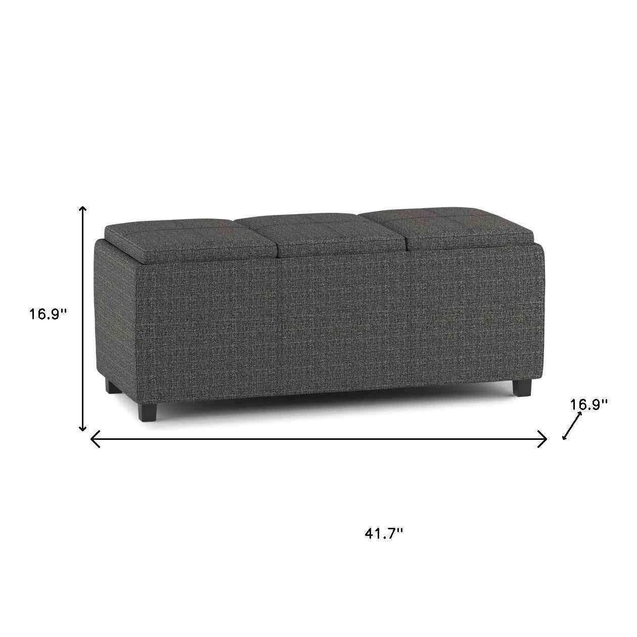 42" Ebony Upholstery Storage Ottoman