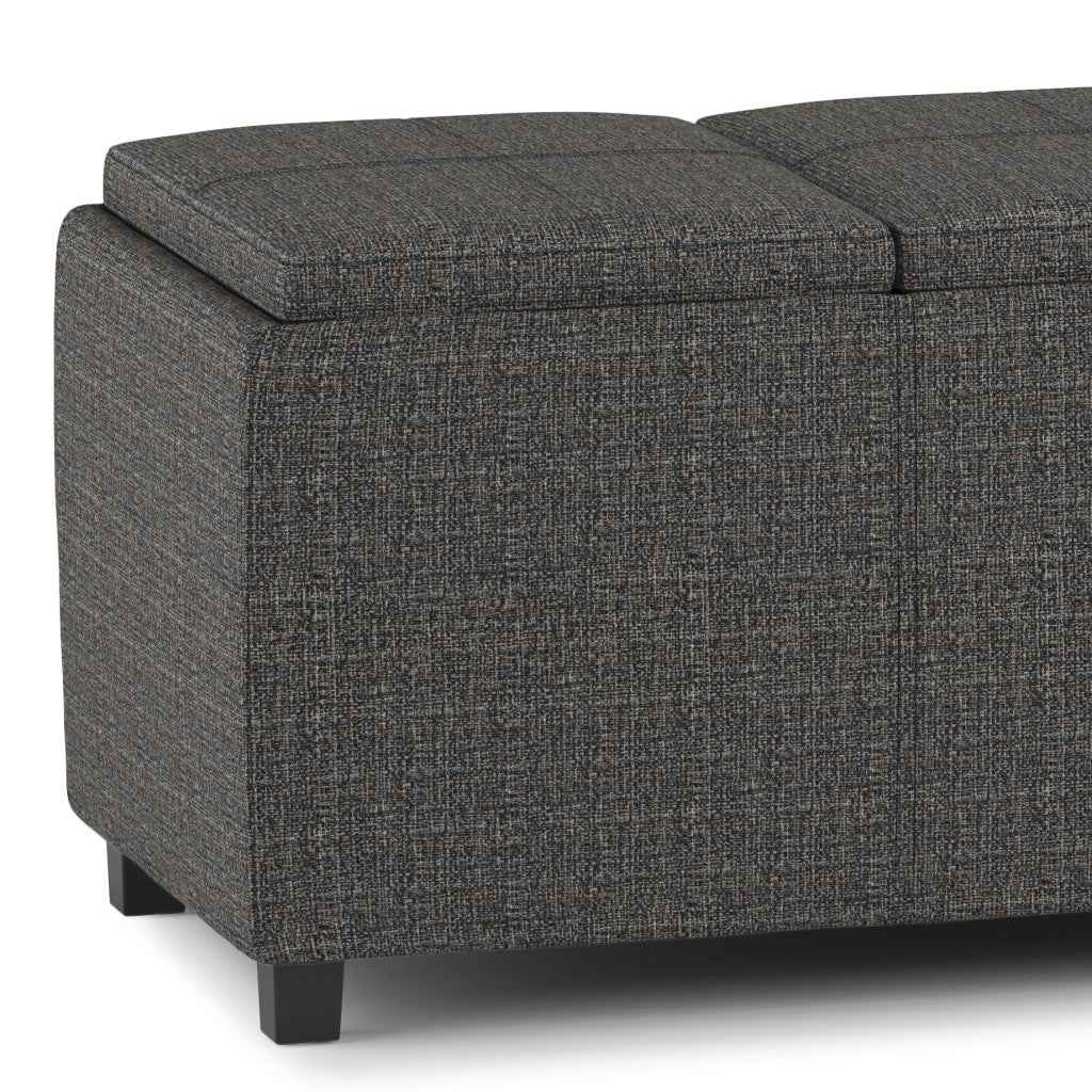 42" Ebony Upholstery Storage Ottoman