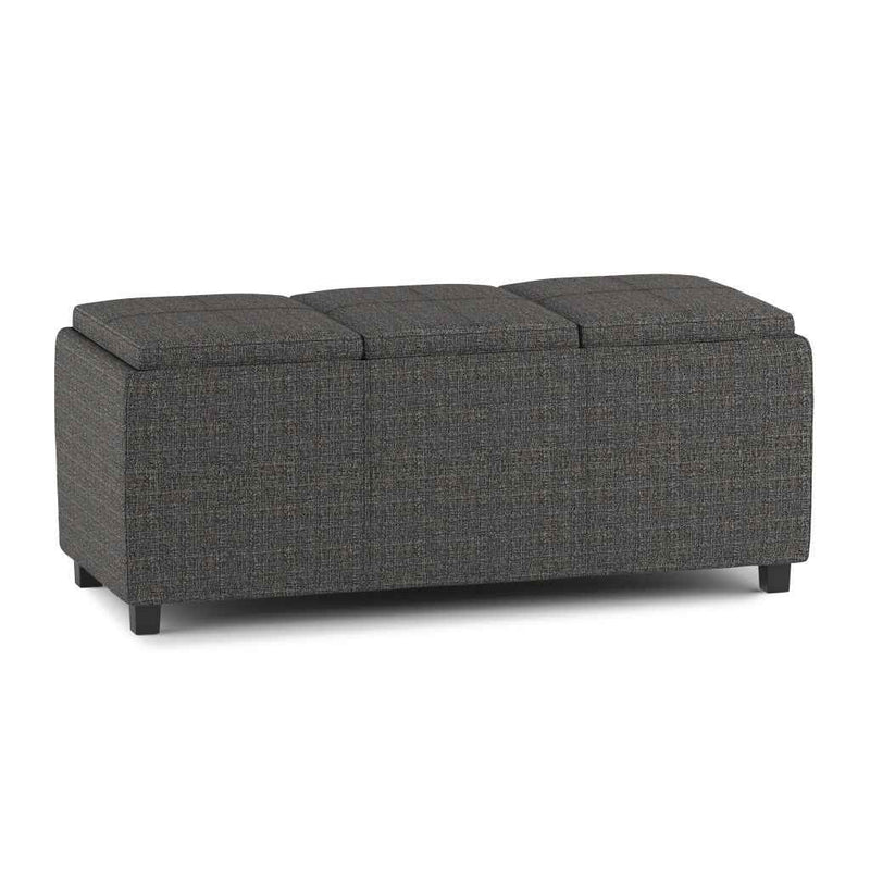 42" Ebony Upholstery Storage Ottoman