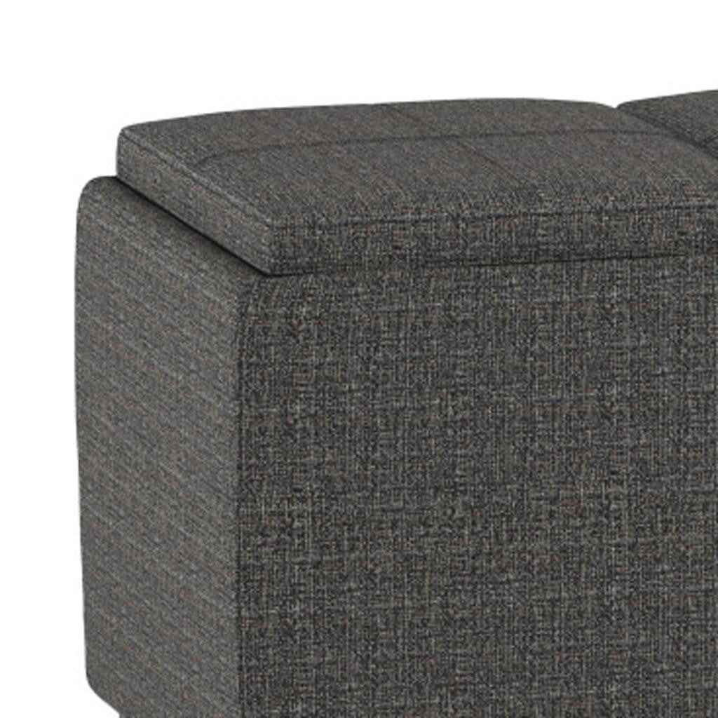 42" Ebony Upholstery Storage Ottoman