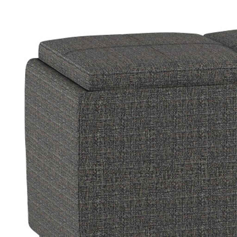 42" Ebony Upholstery Storage Ottoman