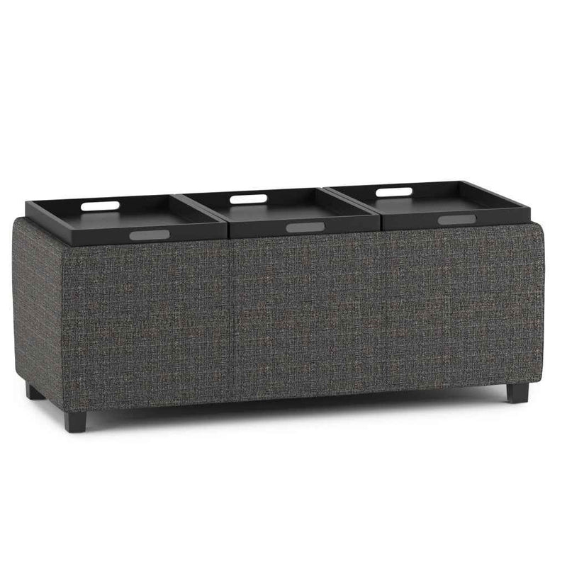 42" Ebony Upholstery Storage Ottoman