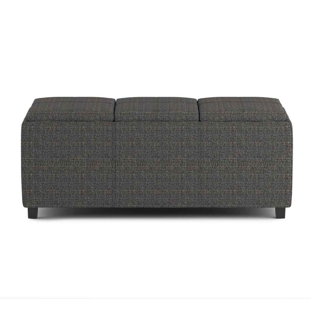 42" Ebony Upholstery Storage Ottoman