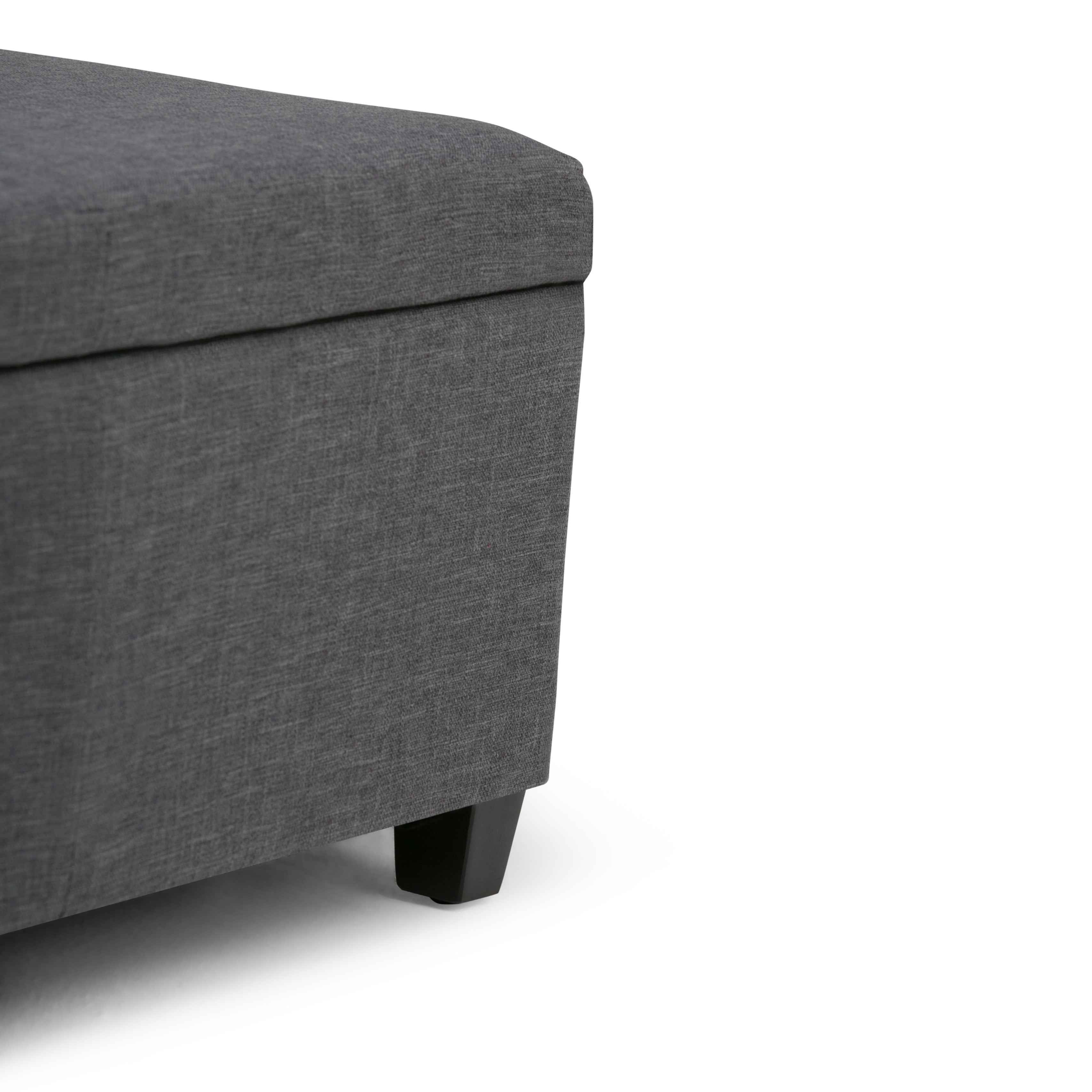 48" Dark Brown and Slate Gray Upholstery Storage Ottoman