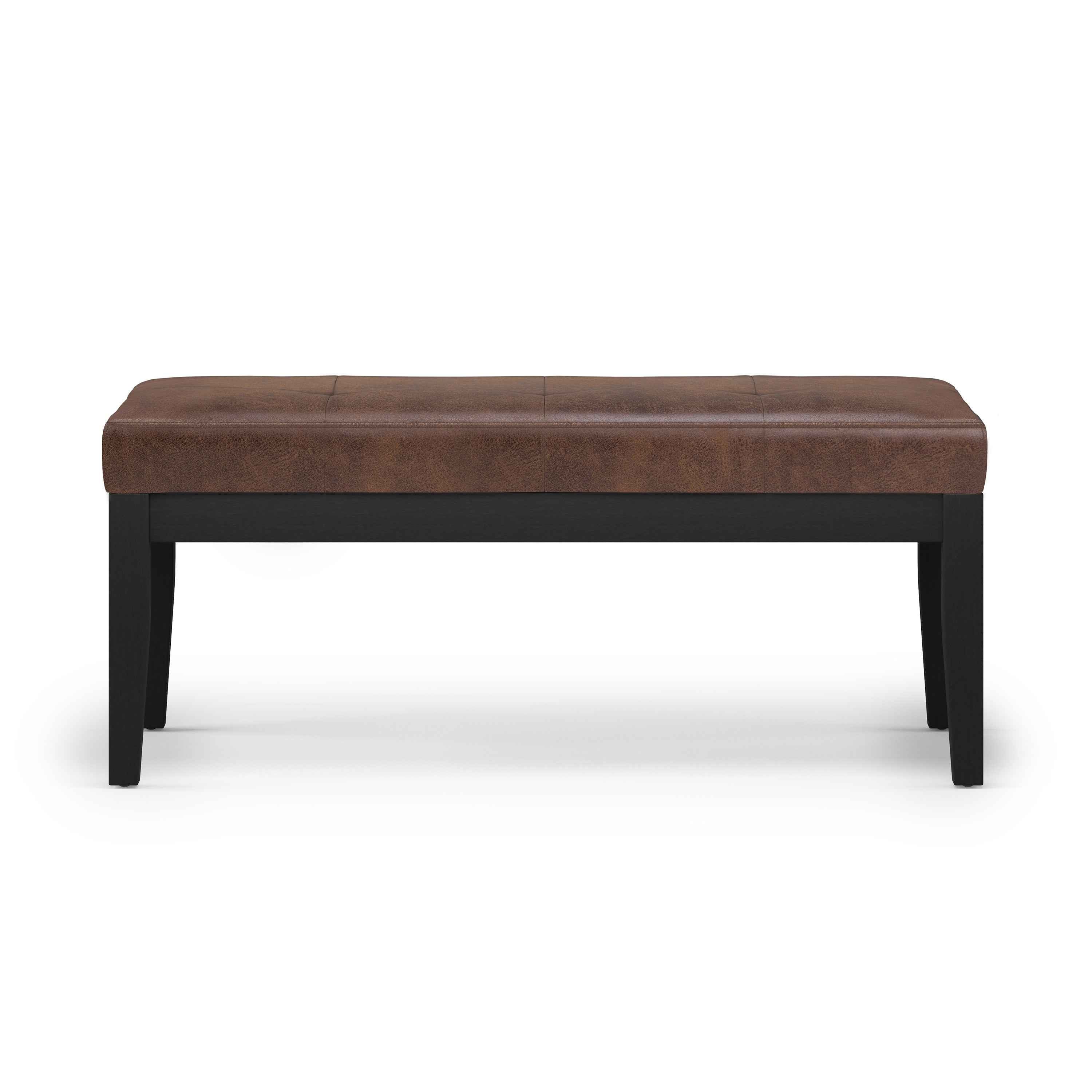 41" Brown and Espresso Leather Ottoman