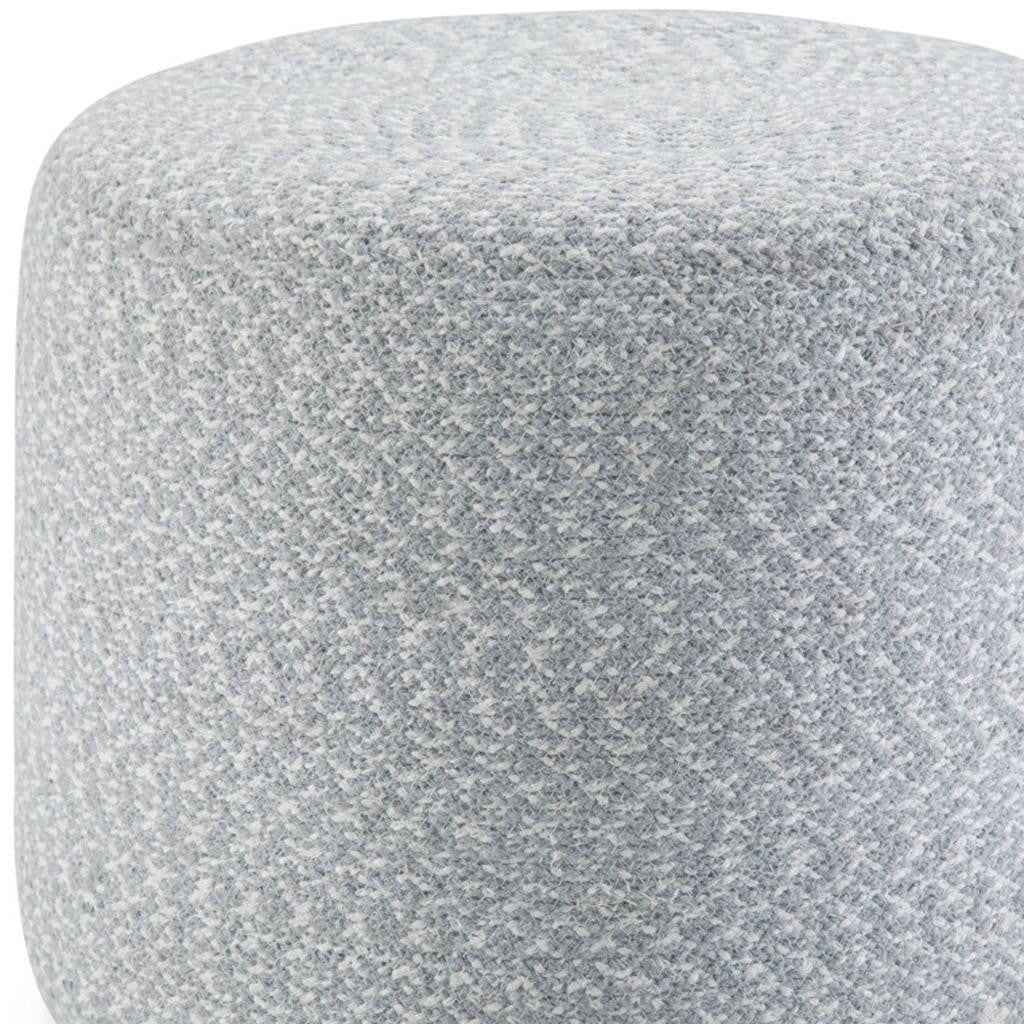 20" Blue Cotton Round Pouf Ottoman