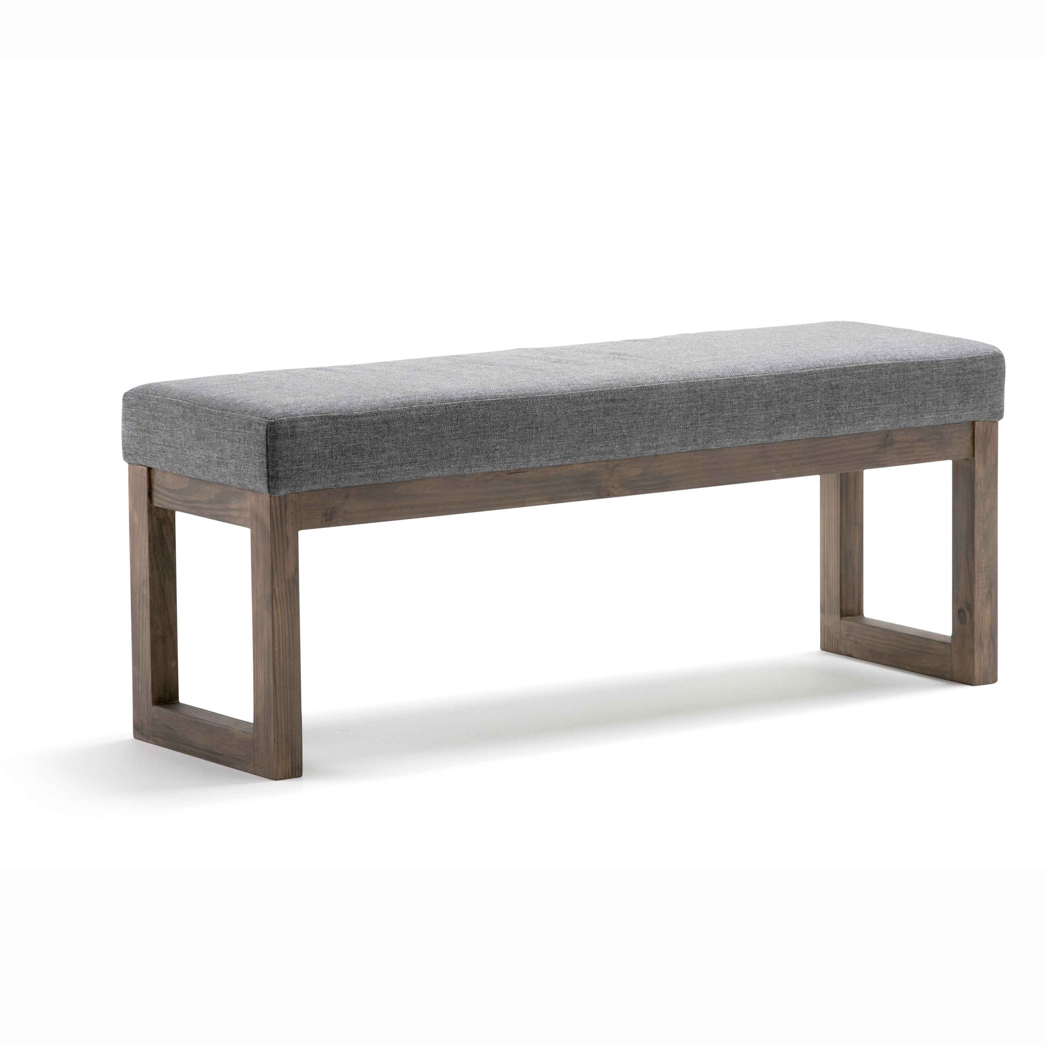 44" Gray and Brown Fabric Ottoman