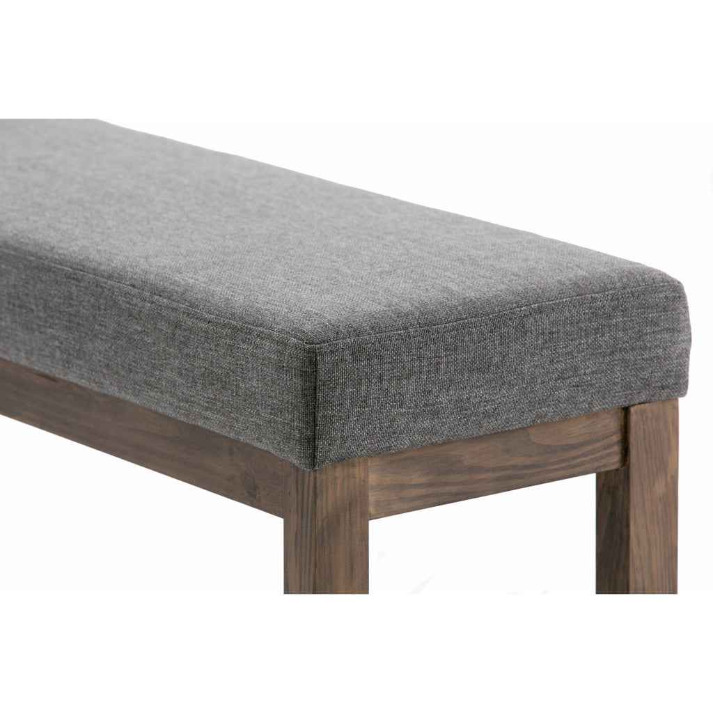 44" Gray and Brown Fabric Ottoman