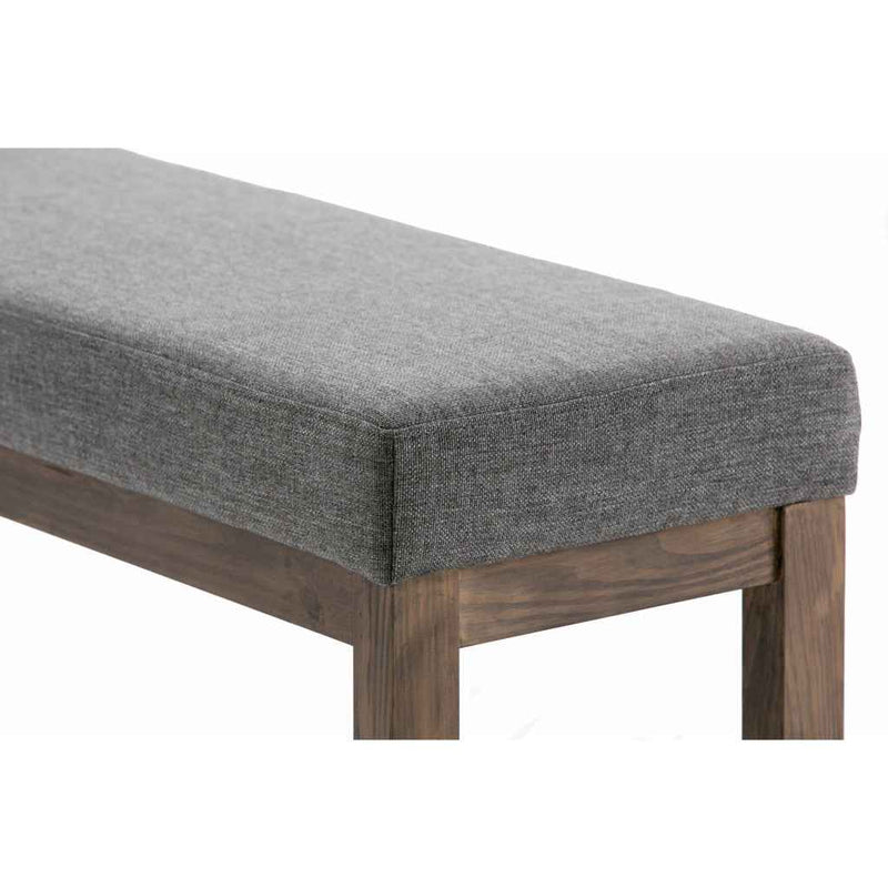 44" Gray and Brown Fabric Ottoman