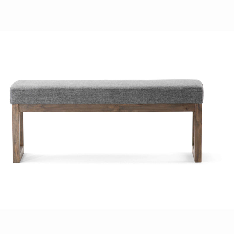44" Gray and Brown Fabric Ottoman