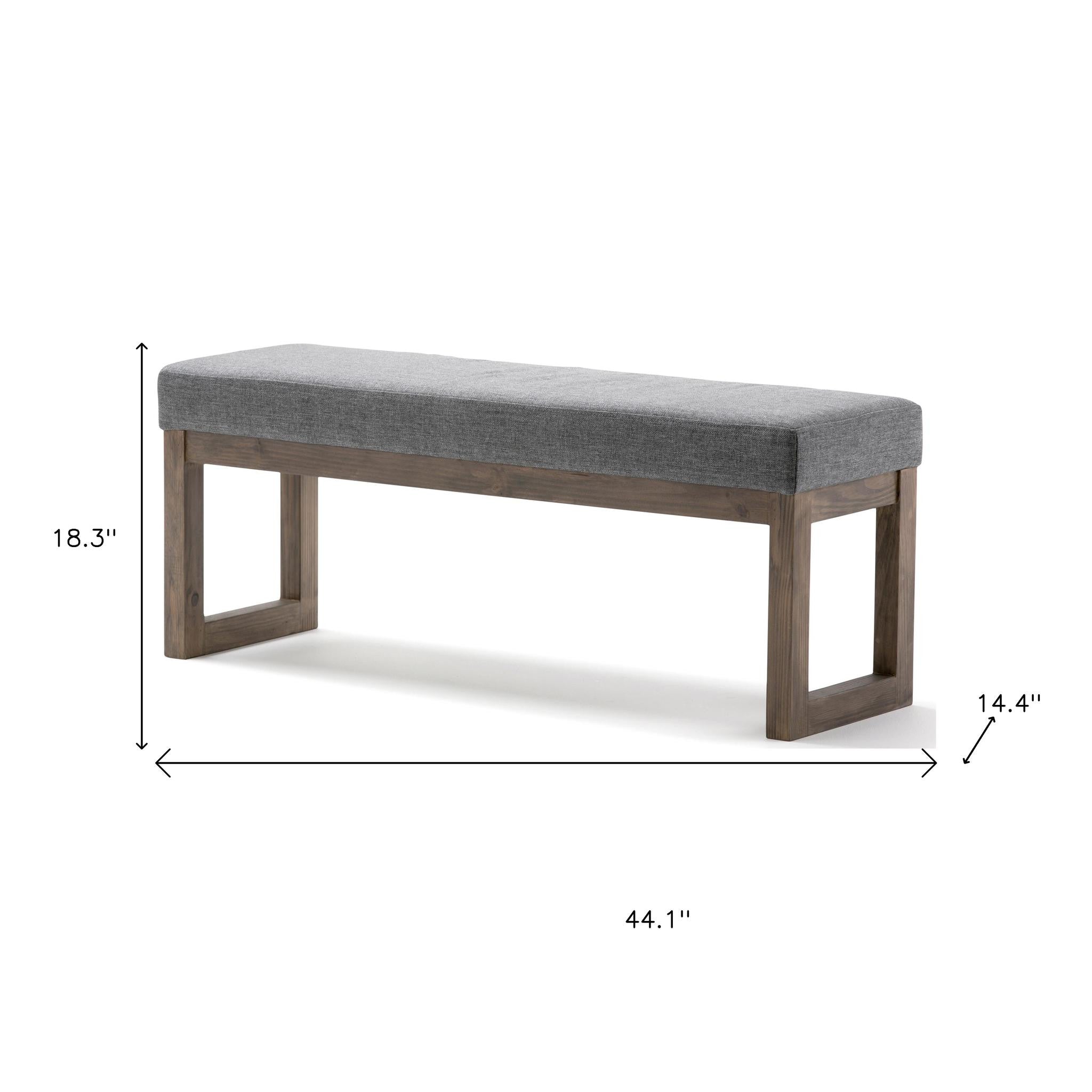44" Gray and Brown Fabric Ottoman - GreatEagleInc