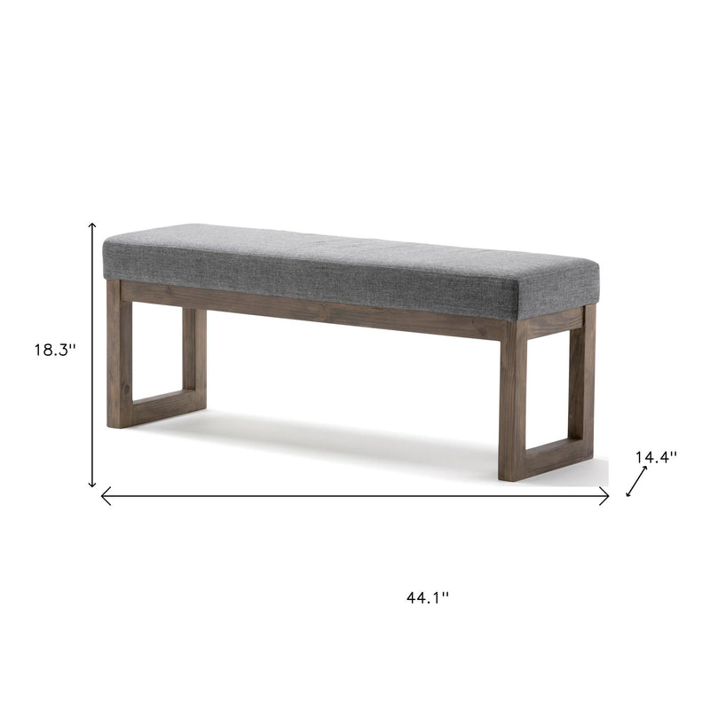 44" Gray and Brown Fabric Ottoman - GreatEagleInc