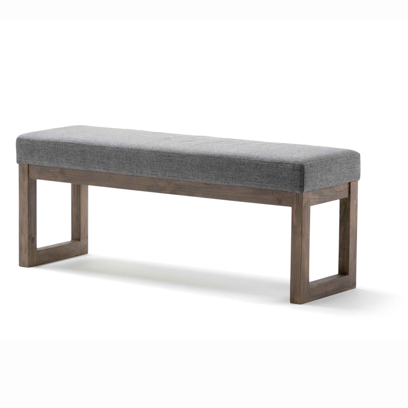 44" Gray and Brown Fabric Ottoman