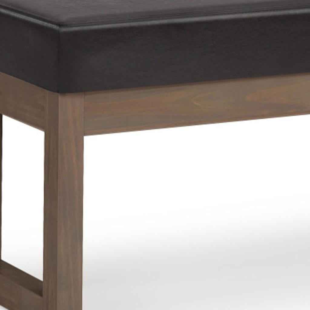 44" Brown Leather Ottoman