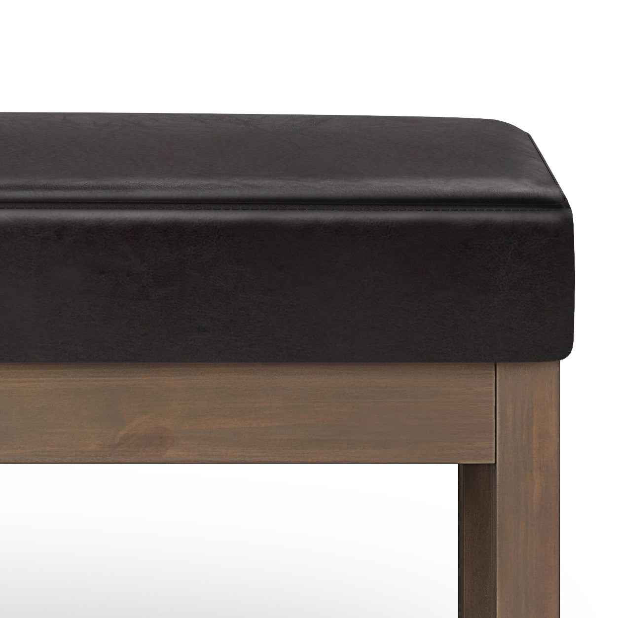 44" Brown Leather Ottoman