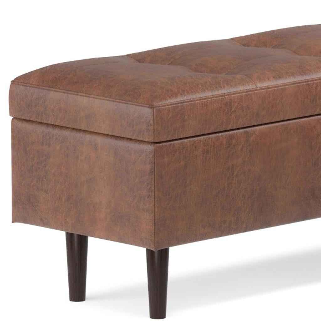 48" Brown Upholstery Storage Ottoman
