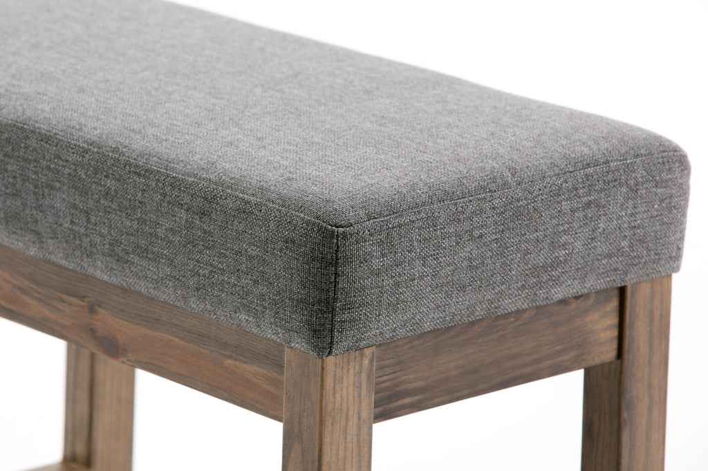 27" Gray and Brown Fabric Footstool