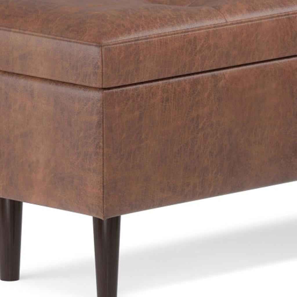 48" Brown Upholstery Storage Ottoman