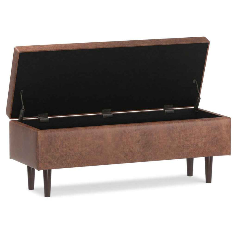 48" Brown Upholstery Storage Ottoman