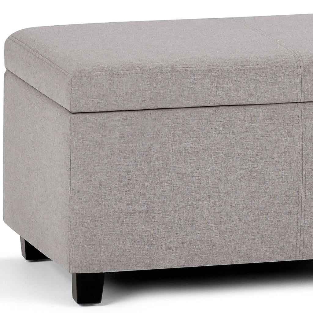 48" Dark Brown and Cloud Upholstery Storage Ottoman