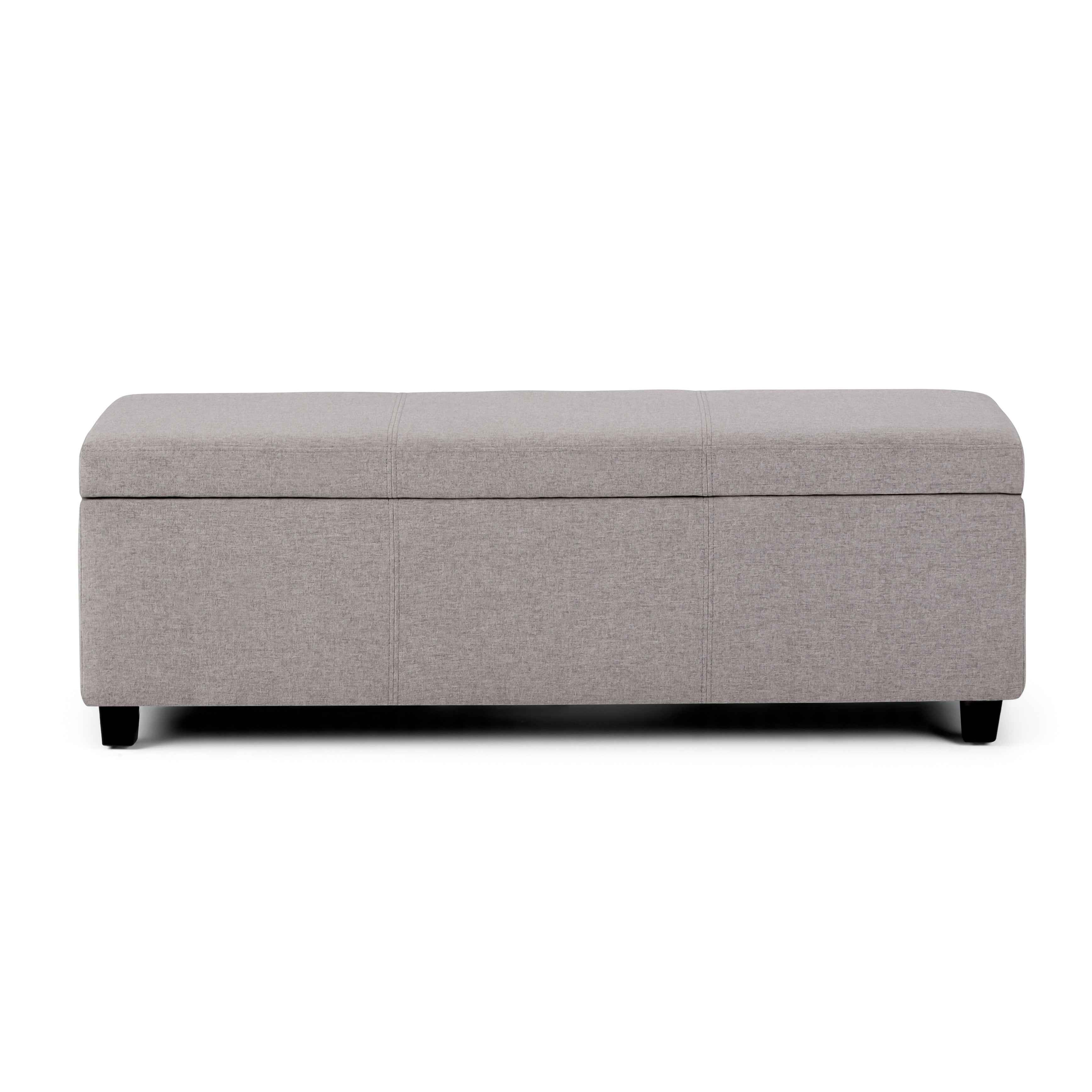 48" Dark Brown and Cloud Upholstery Storage Ottoman
