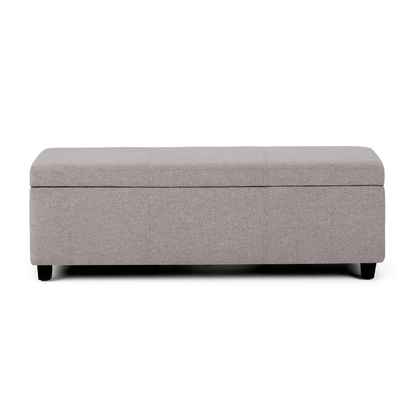 48" Dark Brown and Cloud Upholstery Storage Ottoman