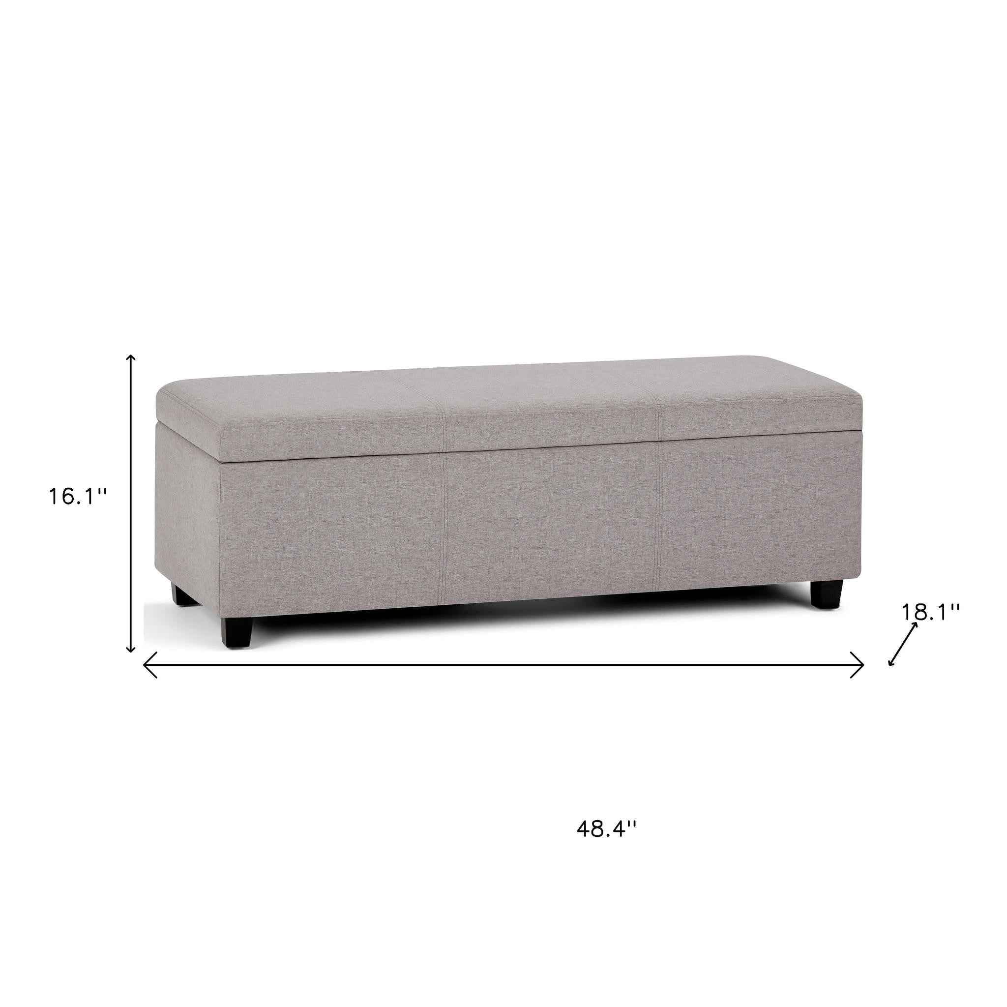 48" Dark Brown and Cloud Upholstery Storage Ottoman