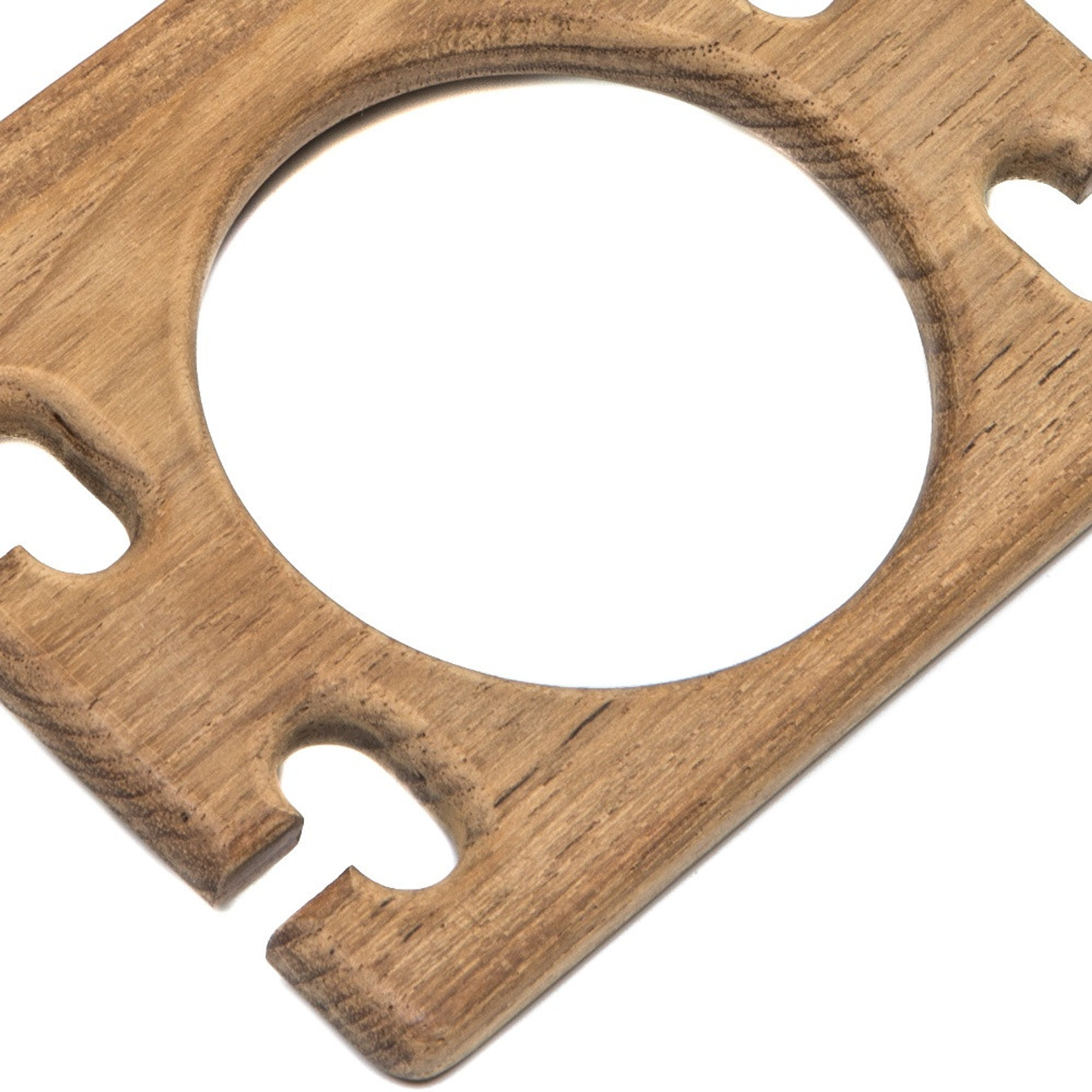 Traditional Solid Teak Wall Mount Cup and Toothbrush Holder Home & Garden
