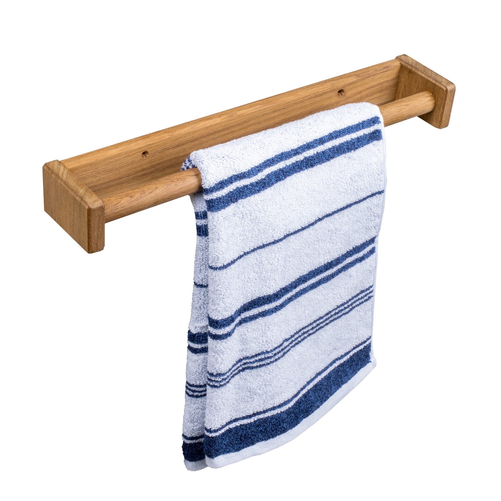 16" Traditional Solid Teak Towel Bar - 1 - Home & Garden