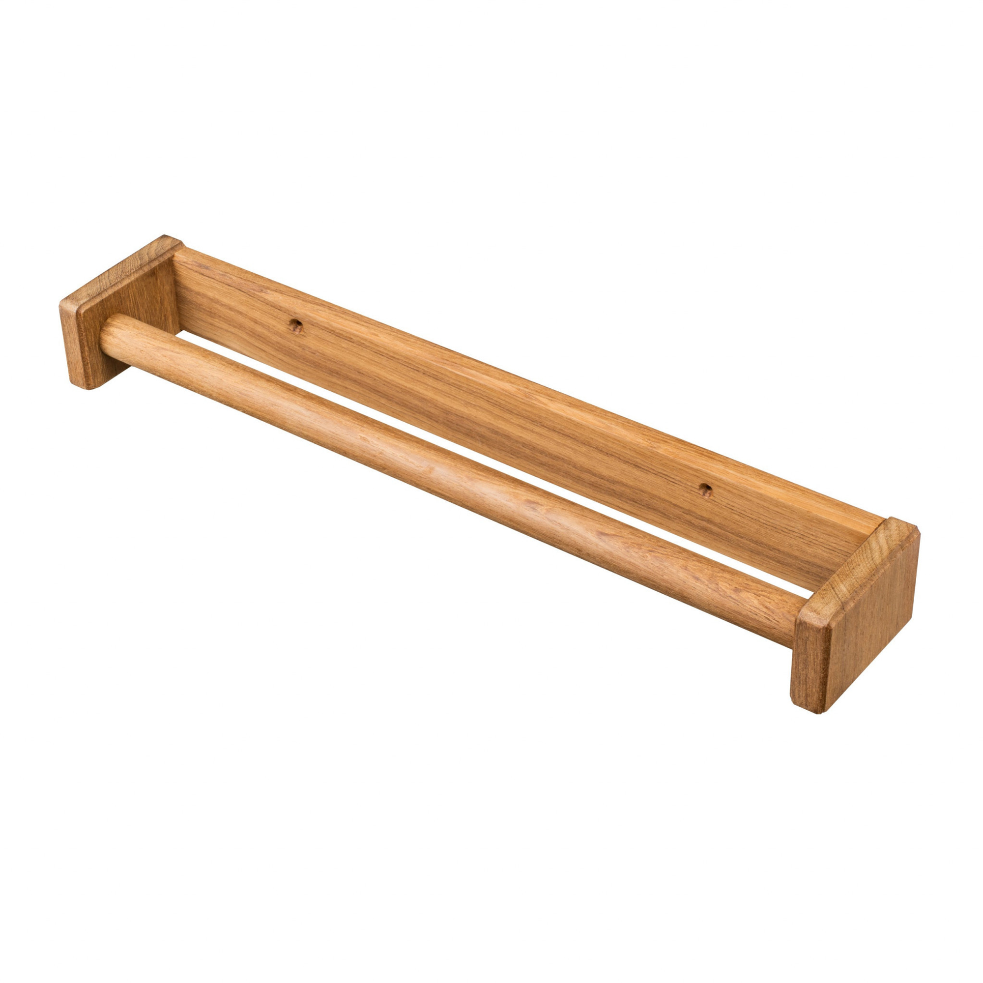 16" Traditional Solid Teak Towel Bar - 1 - Home & Garden