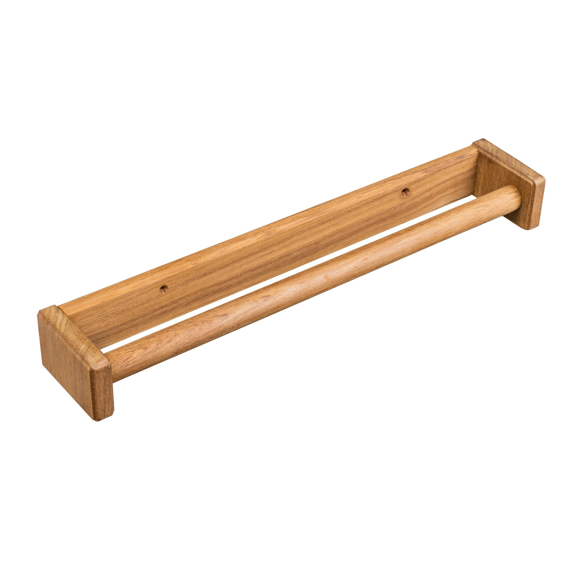 16" Traditional Solid Teak Towel Bar - 1 - Home & Garden