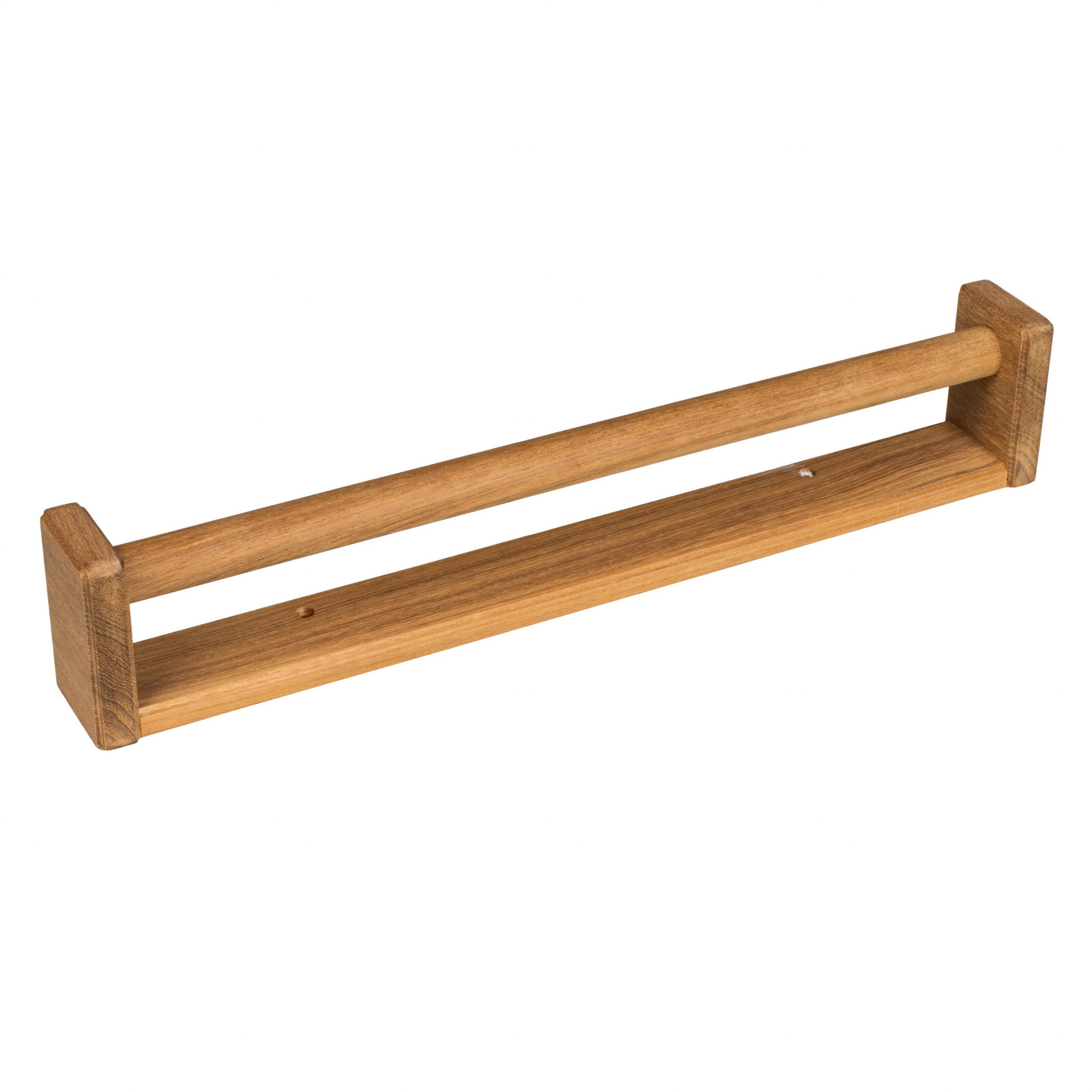 16" Traditional Solid Teak Towel Bar - 1 - Home & Garden