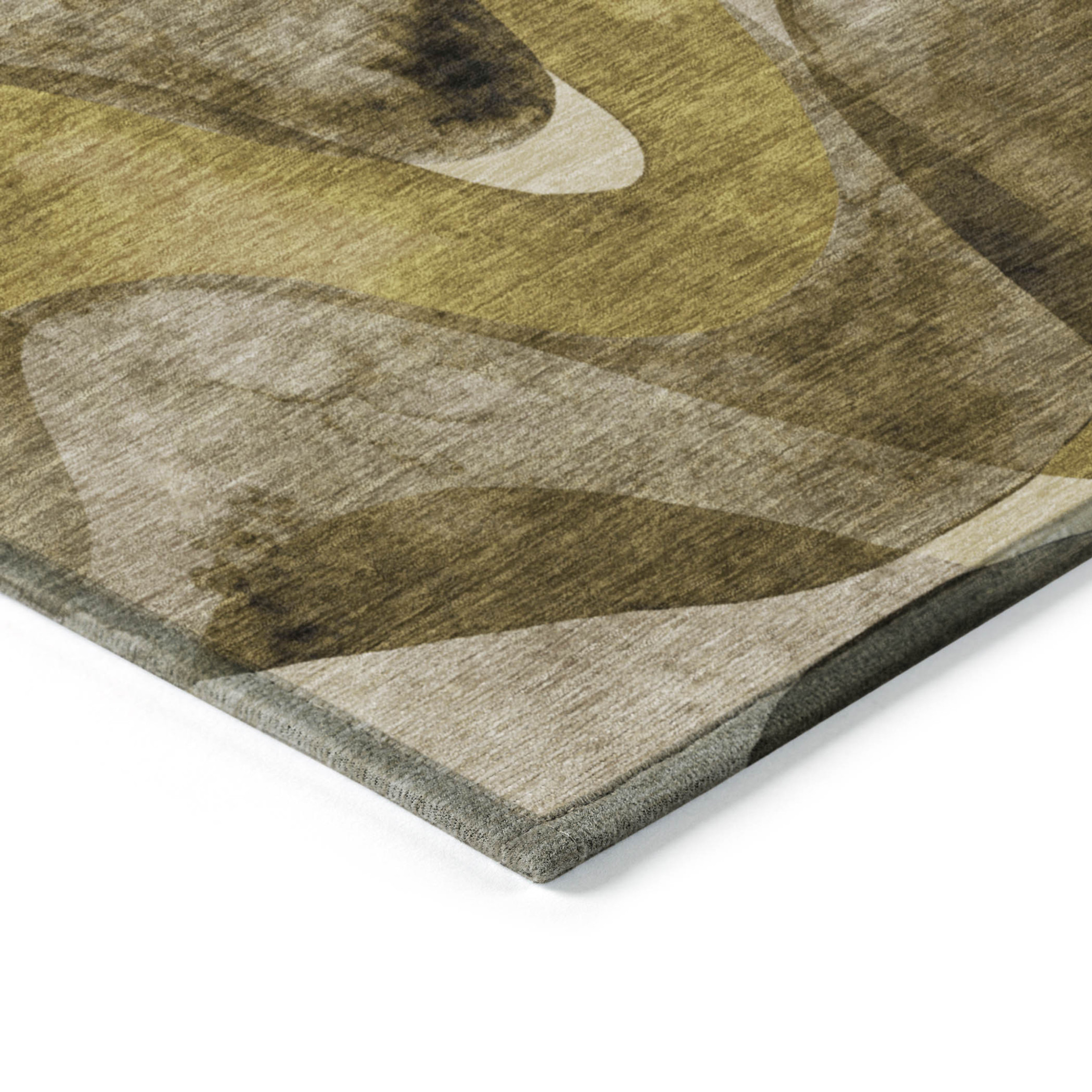 2' X 3' Coffee Abstract Washable Non Skid Indoor Outdoor Area Rug - 1 - Sports & Outdoor