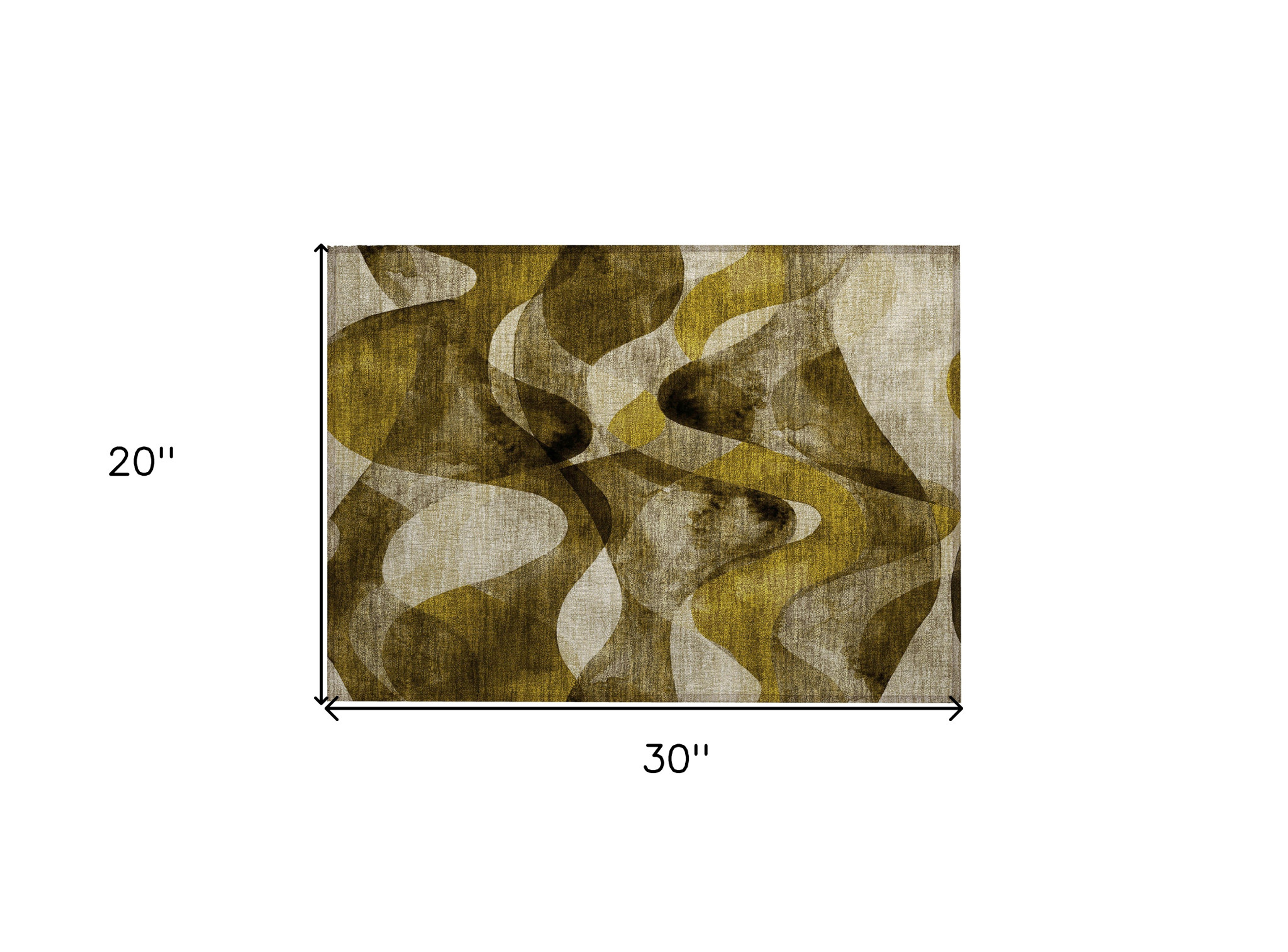 2' X 3' Coffee Abstract Washable Non Skid Indoor Outdoor Area Rug - 1 - Sports & Outdoor