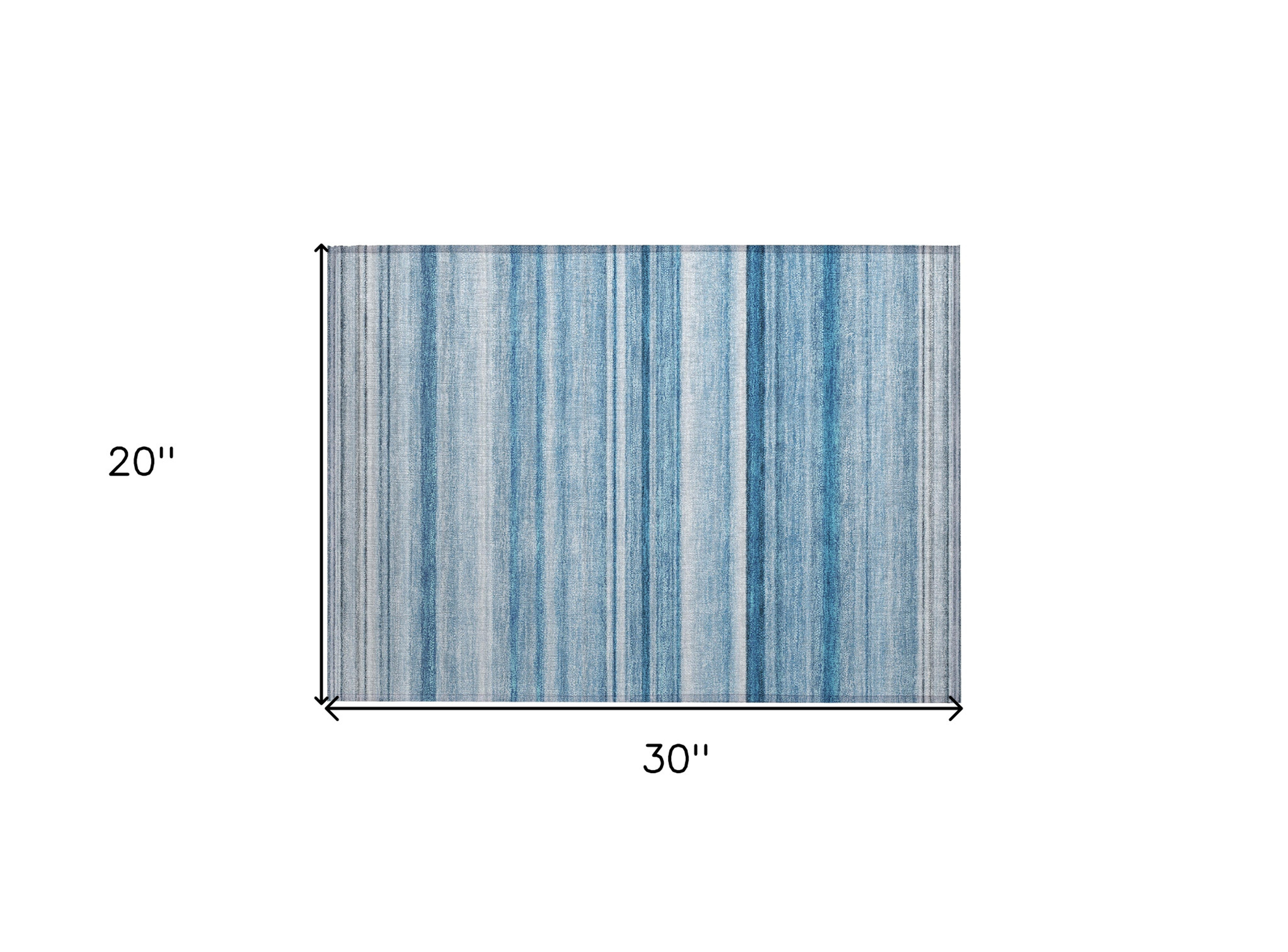 2' X 3' Blue Striped Washable Indoor Outdoor Area Rug - 1 - Sports & Outdoor
