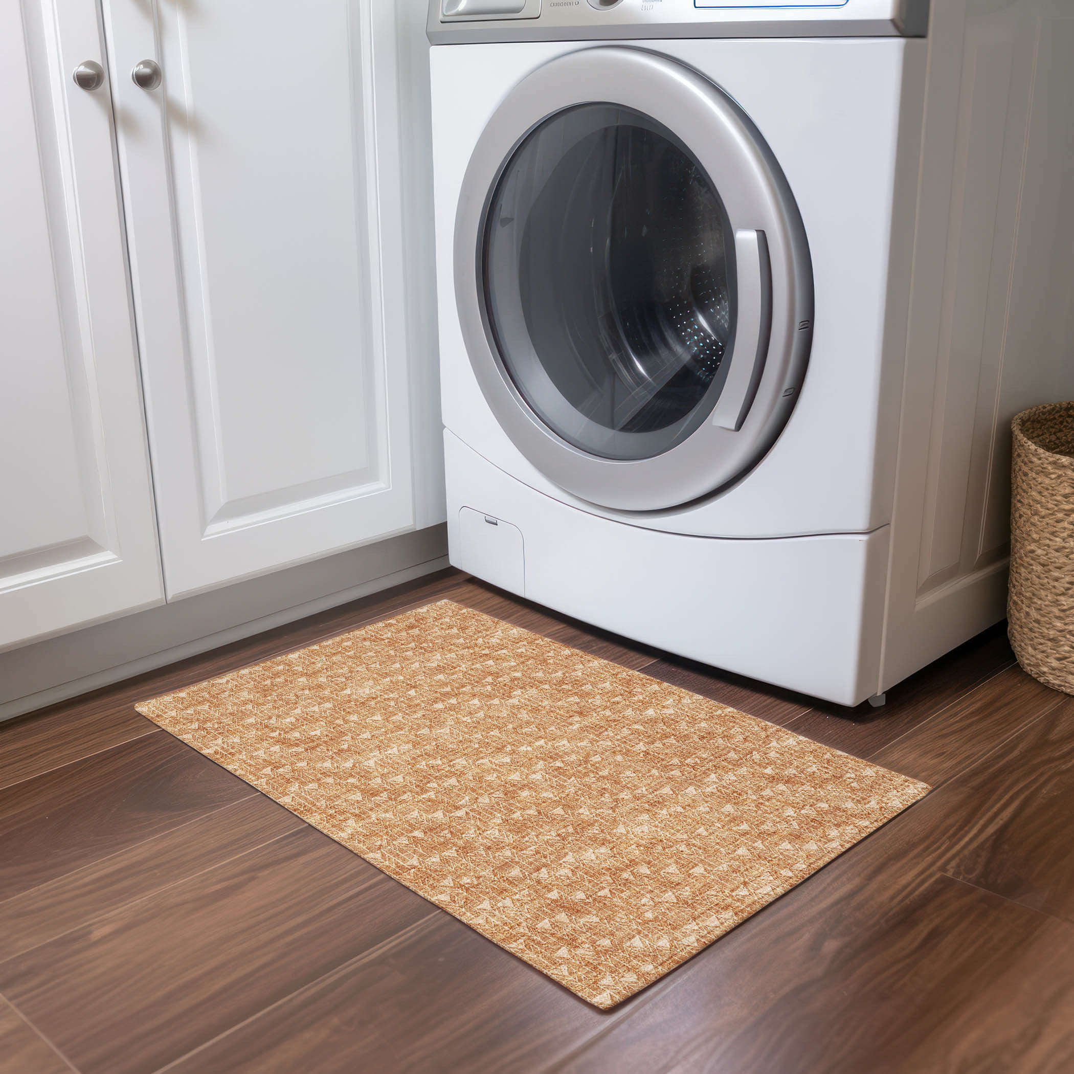 2' X 3' Salmon Geometric Washable Non Skid Indoor Outdoor Area Rug - 1 - Sports & Outdoor