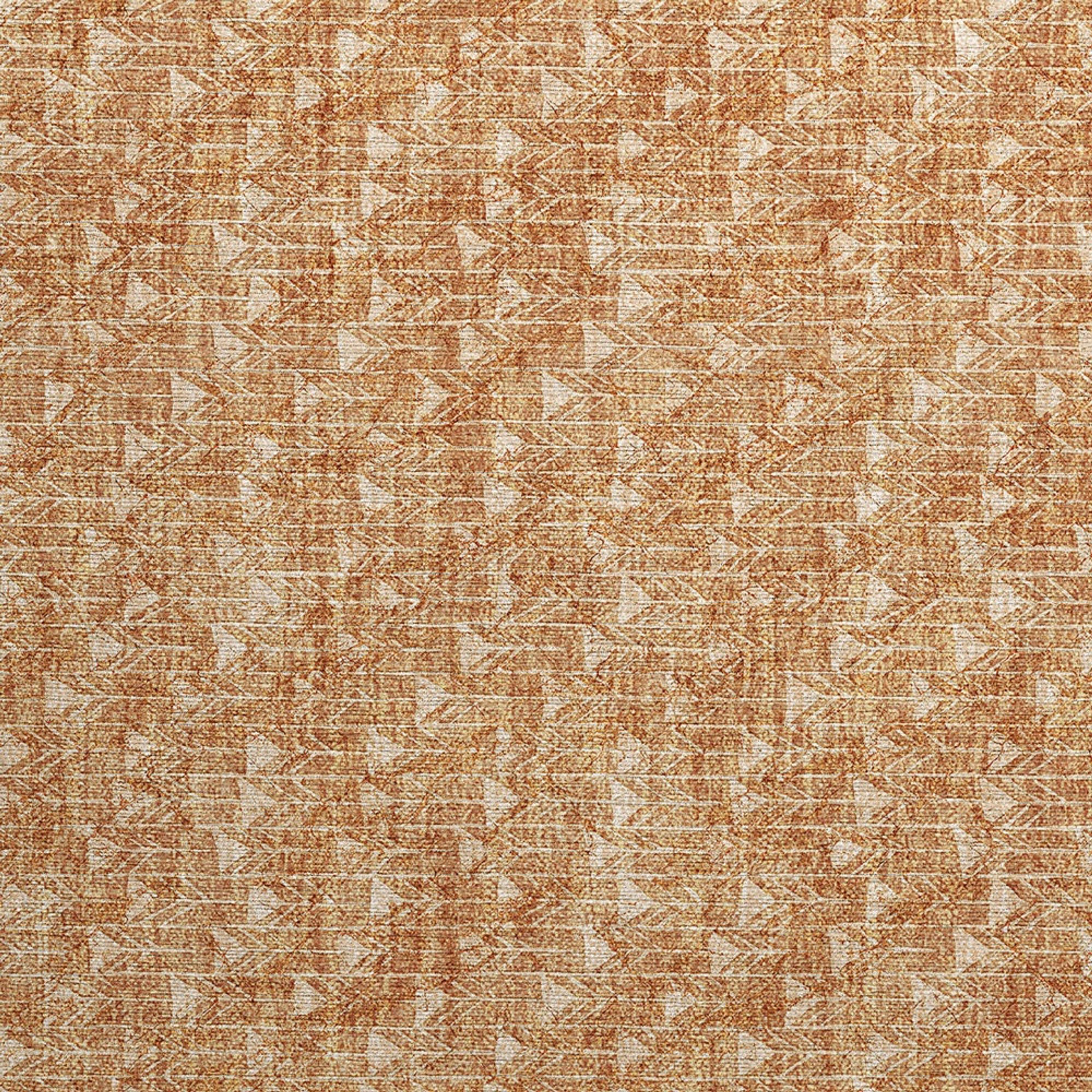 2' X 3' Salmon Geometric Washable Non Skid Indoor Outdoor Area Rug - 1 - Sports & Outdoor