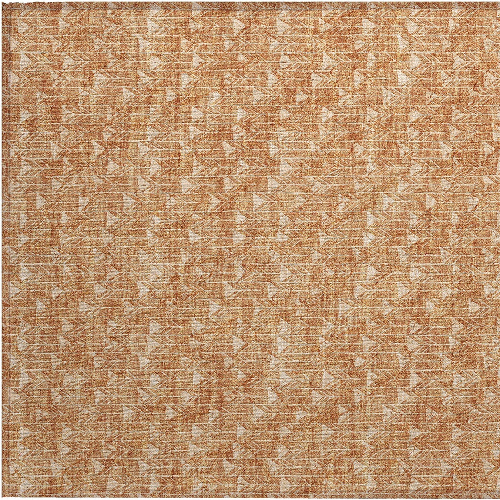 2' X 3' Salmon Geometric Washable Non Skid Indoor Outdoor Area Rug - 1 - Sports & Outdoor
