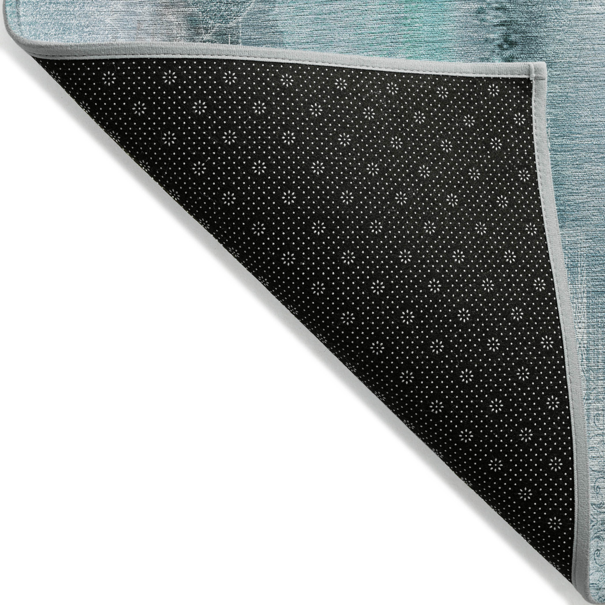 2' X 3' Teal Washable Non Skid Indoor Outdoor Area Rug - 1 - Sports & Outdoor