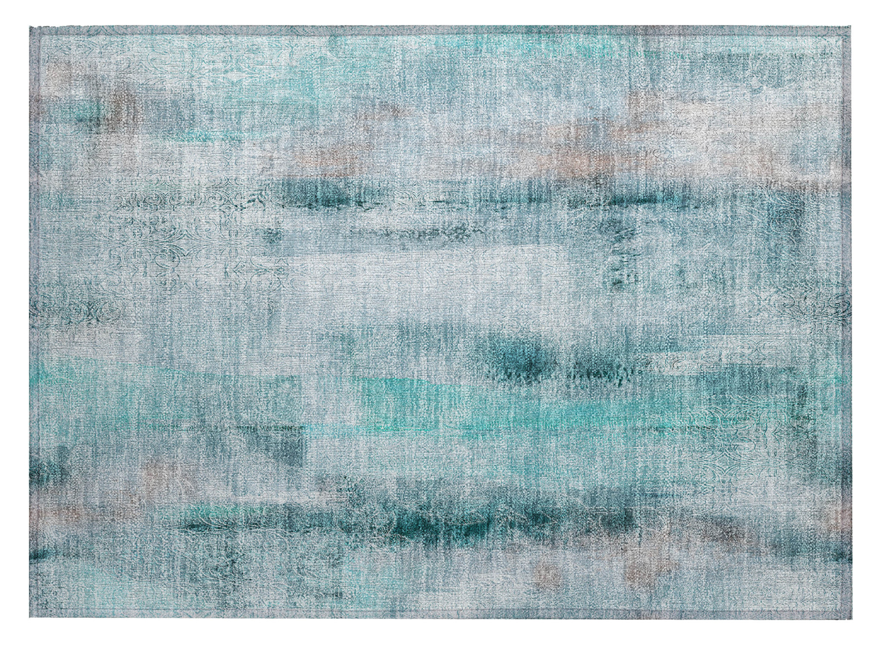 2' X 3' Teal Washable Non Skid Indoor Outdoor Area Rug - 1 - Sports & Outdoor