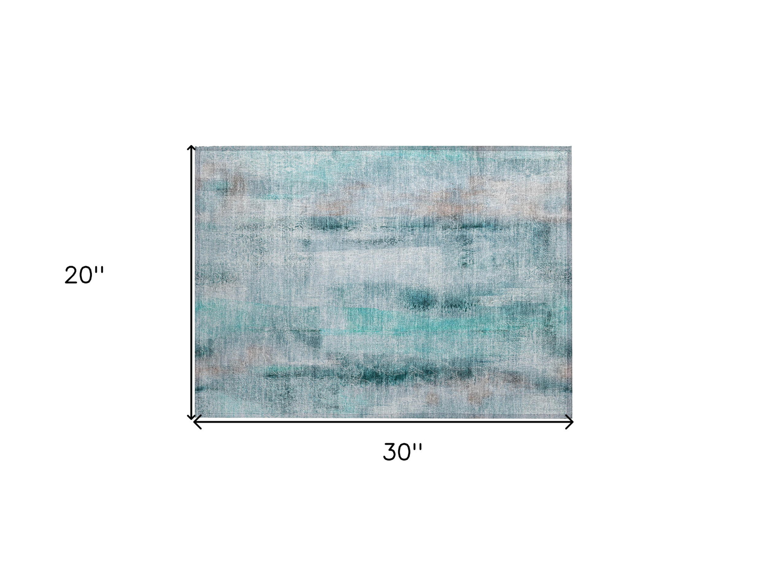 2' X 3' Teal Washable Non Skid Indoor Outdoor Area Rug - 1 - Sports & Outdoor