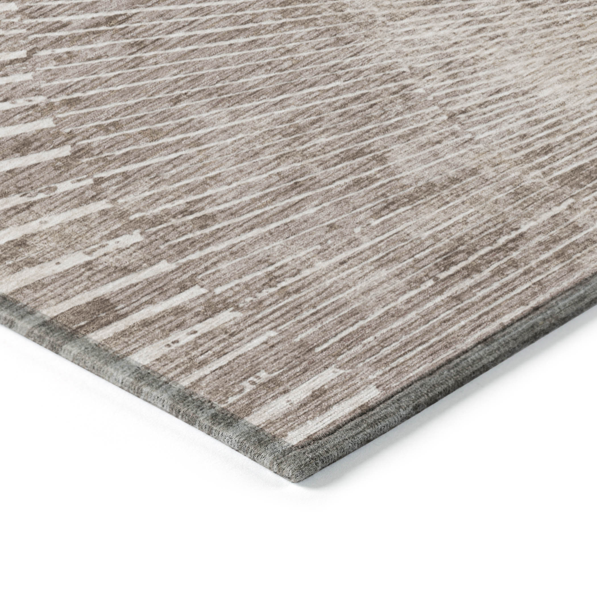 2' X 3' Taupe and Ivory Abstract Washable Non Skid Indoor Outdoor Area Rug - 1 - Sports & Outdoor