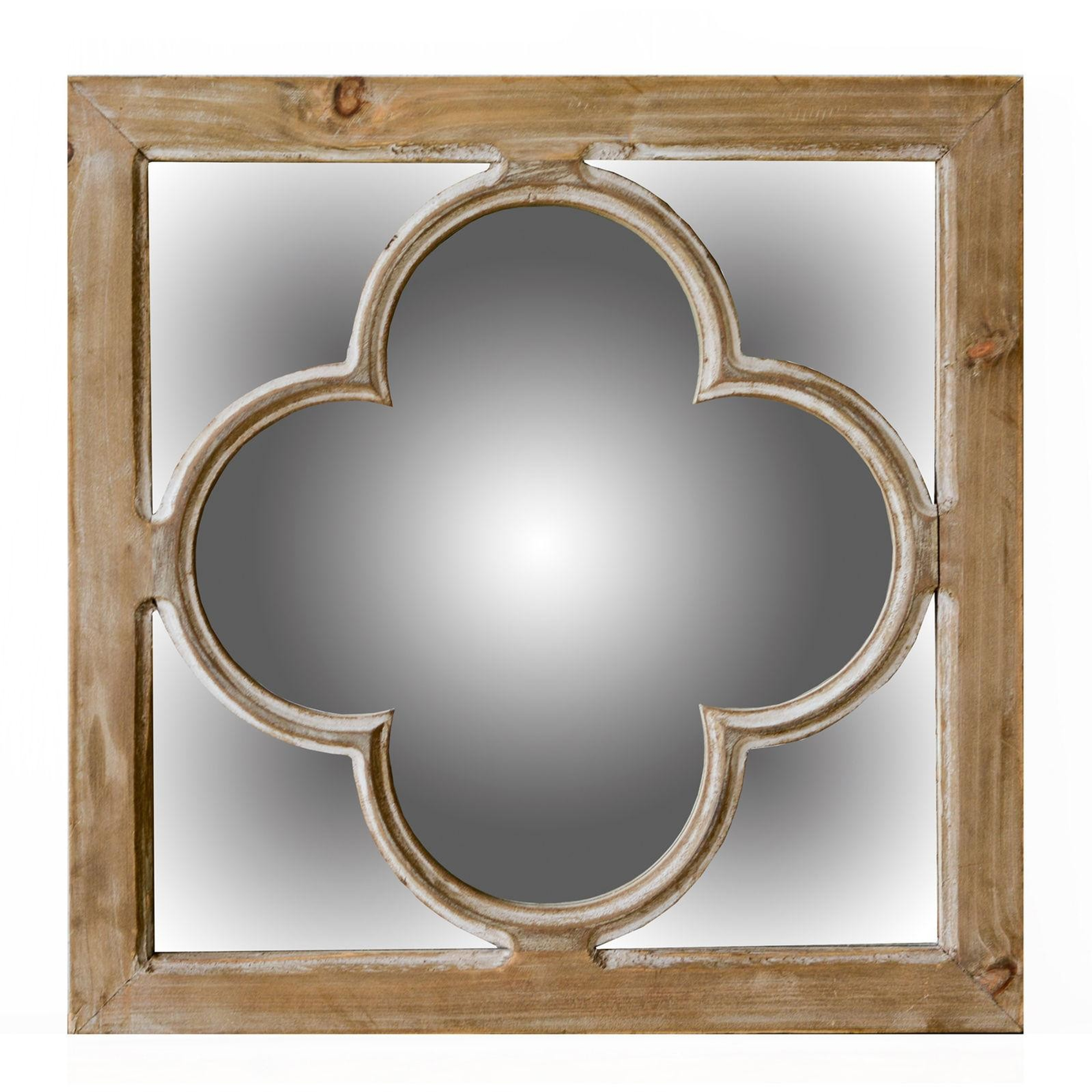 10" Natural Brown With Whitewash Square Wall Mounted Accent Mirror - 1 - Home & Garden