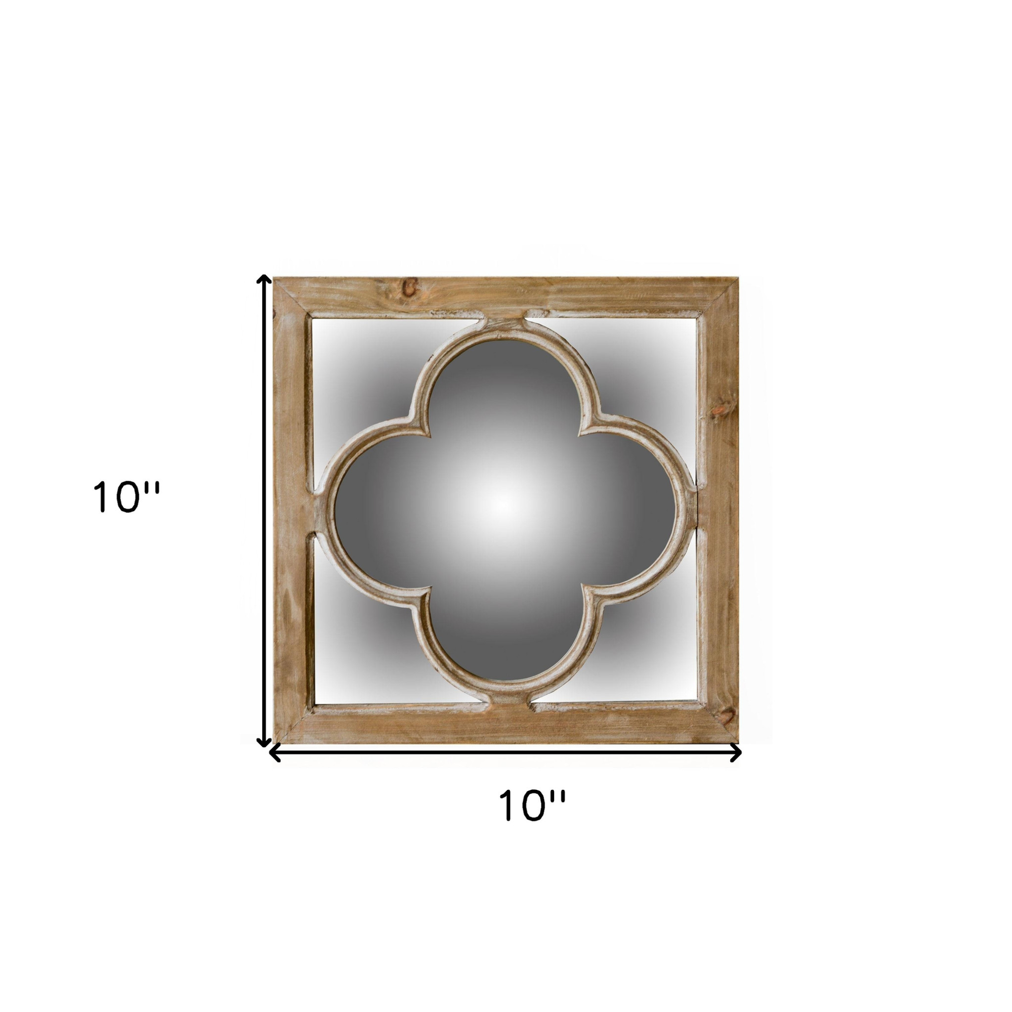 10" Natural Brown With Whitewash Square Wall Mounted Accent Mirror - 1 - Home & Garden