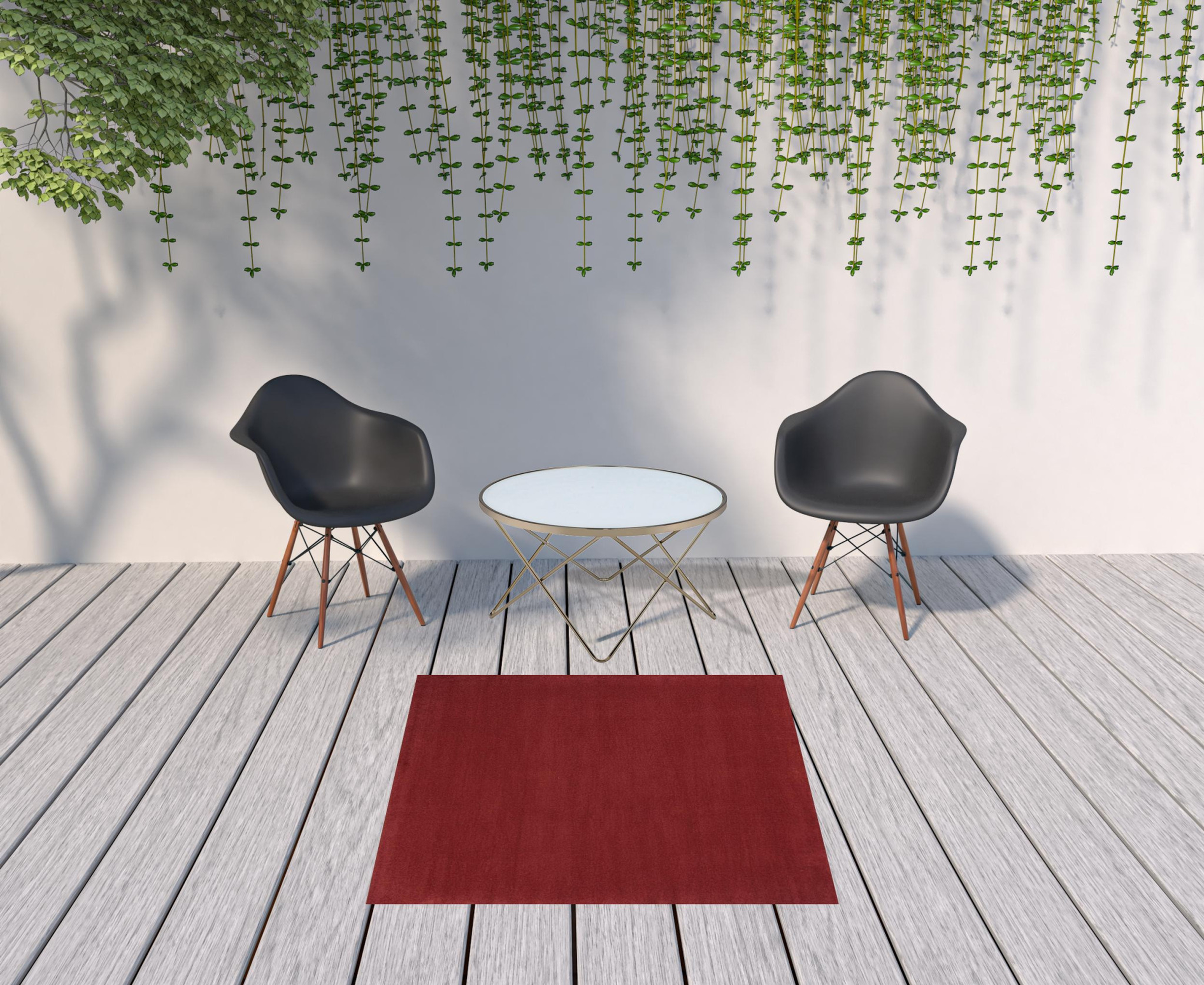 5' X 5' Brick Red Square Non Skid Indoor Outdoor Area Rug Sports & Outdoor