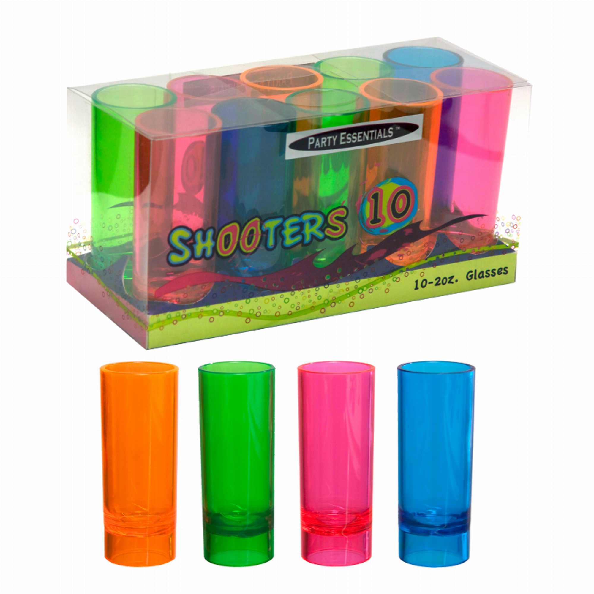 2 Oz Neon Shooter Glasses - Multicolor / 1 - Parties & Occasions