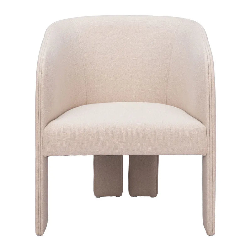 25" Beige Upholstered Arm Chair Homeroots Living Room