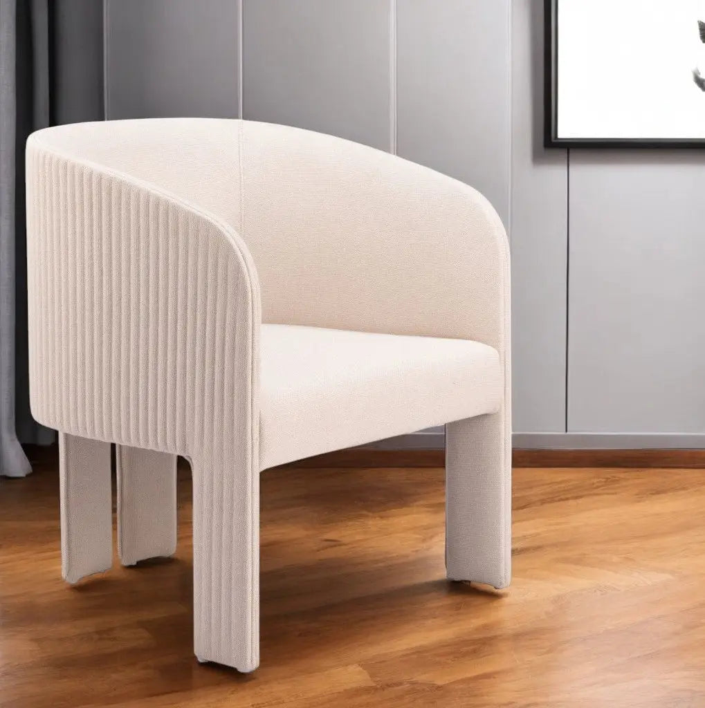 25" Beige Upholstered Arm Chair Homeroots Living Room