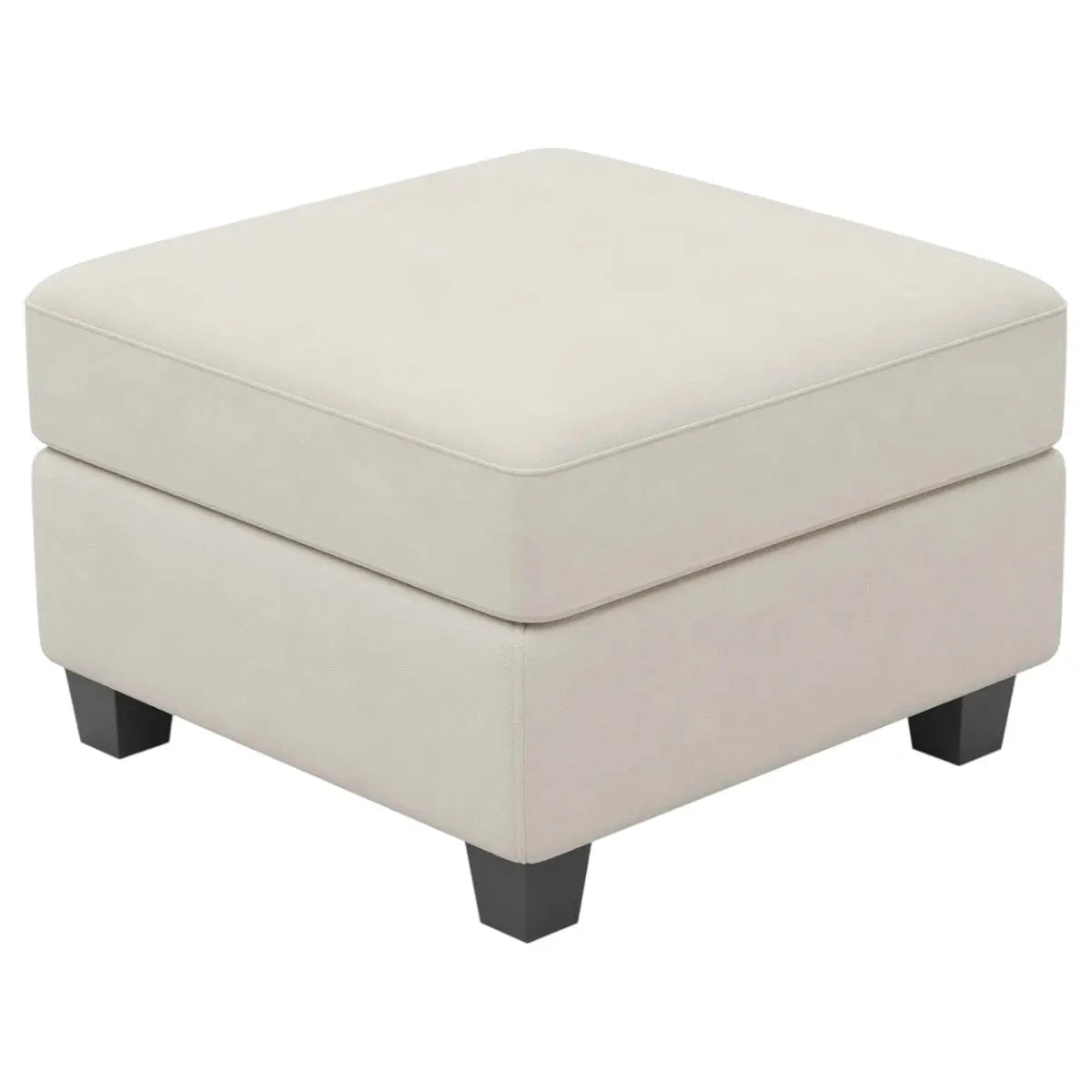 25" Beige and Black Velvet Storage Ottoman Homeroots Living Room